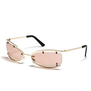 Y2K Semi-rimless Cat Eye Sunglasses