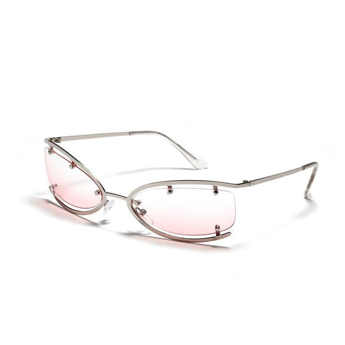 Y2K Semi-rimless Cat Eye Sunglasses