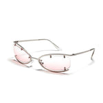 Load image into Gallery viewer, Y2K Semi-rimless Cat Eye Sunglasses
