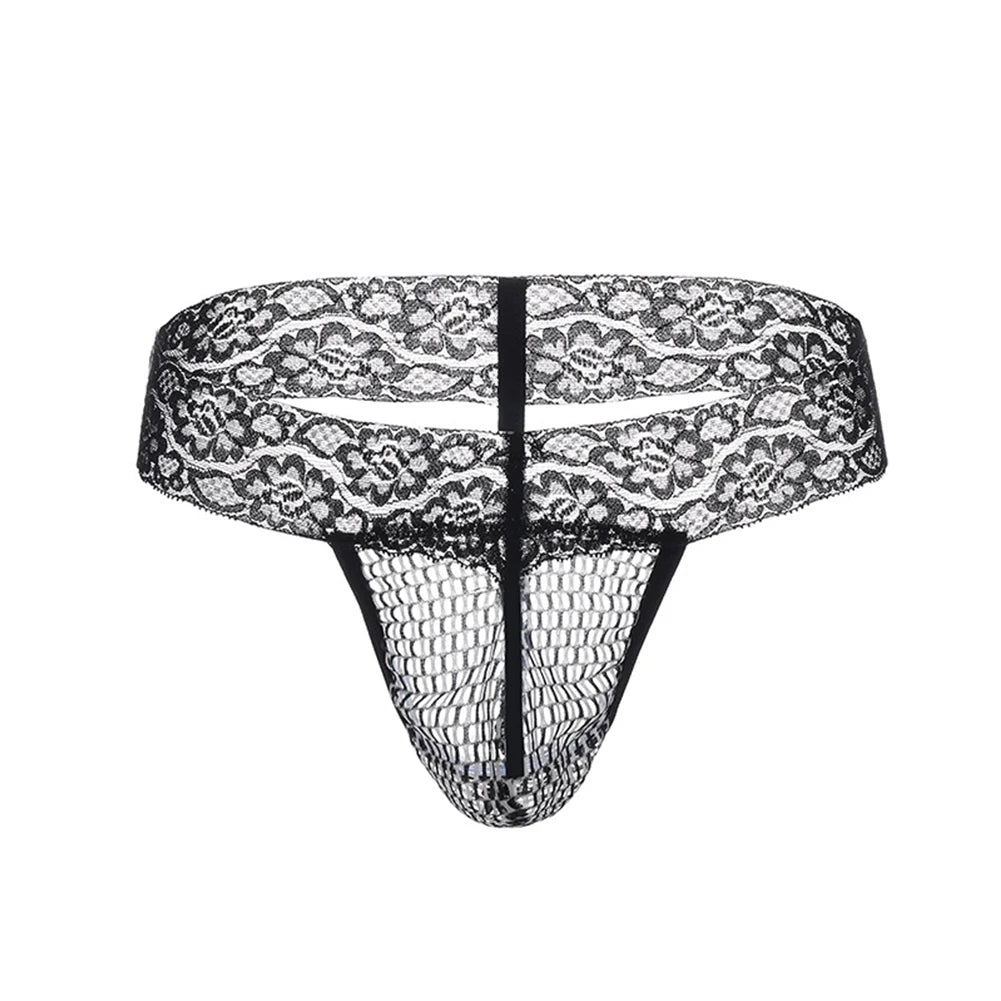 "Sissy Kendall" Print Lace Thongs Mens Lingerie
