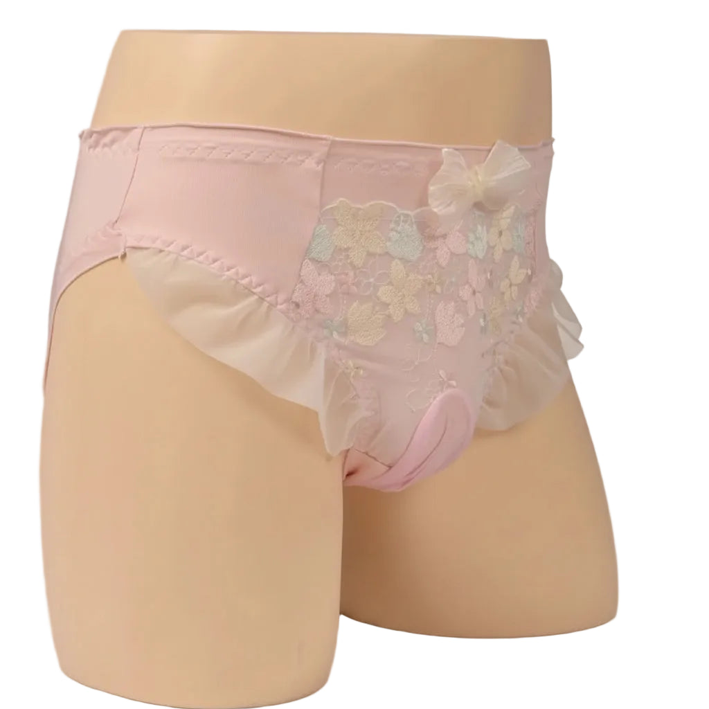 Lolita Frill Bow Sissy Panties – Maid Cosplay Briefs for Femboys & Crossdressers