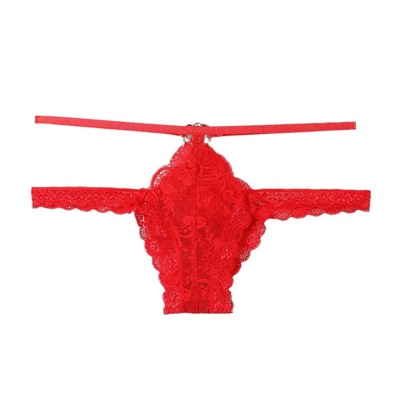Lace Pouch Panties for Men — Floral See-Through Bikini Briefs