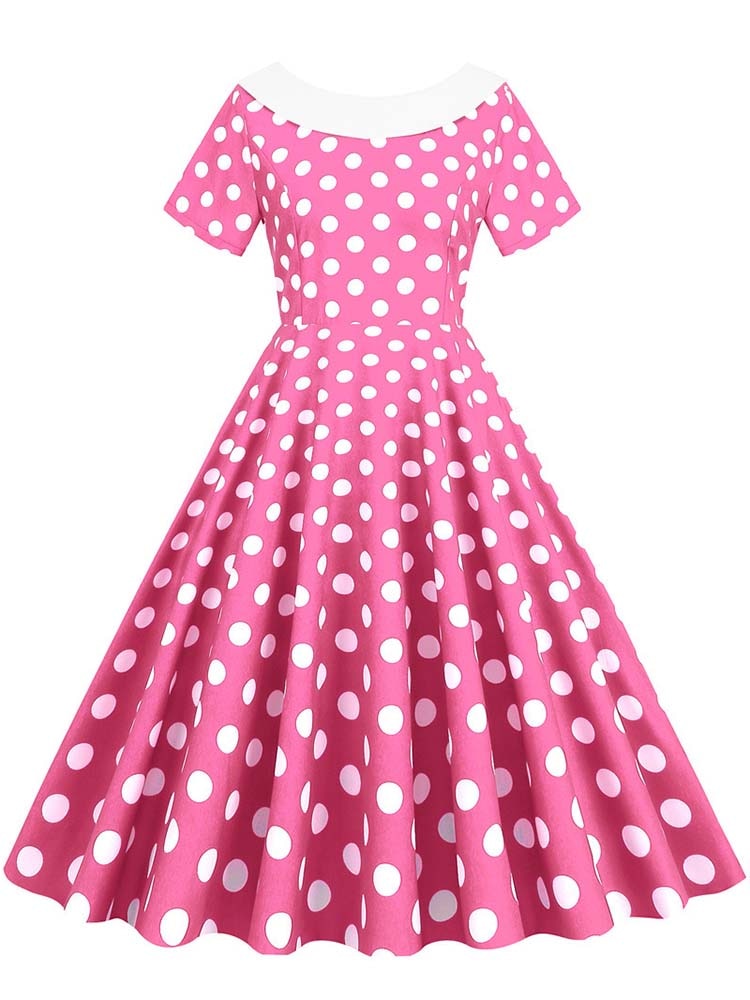 "Sissy Lylah" Vintage Polka Dot Midi Dress