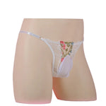 Load image into Gallery viewer, "Sissy Rynlee" Lace Embroidery Sheer Mesh Bikini Briefs — Feminine Crossdress Lingerie Panties
