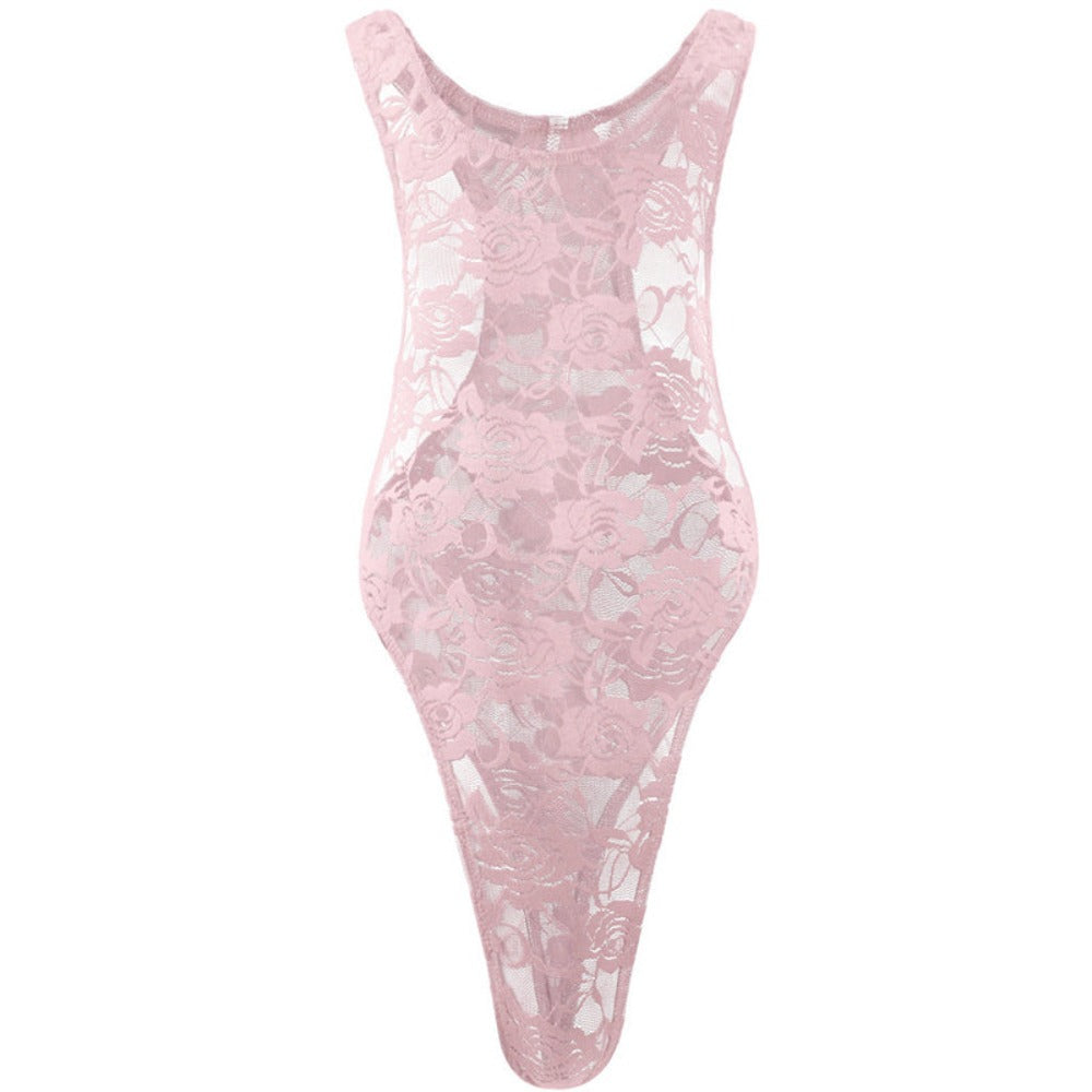 "Sissy Matilda" Rose Lace Bodysuit