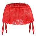 Sissy Skirted Lace Panties with Garter Belt — Sheer Mesh Femboy Bikini Underwear