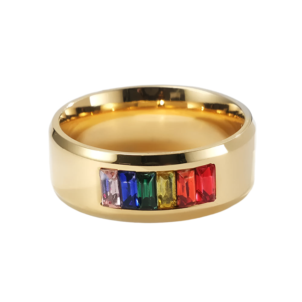 Rainbow Pride Stainless Steel Ring