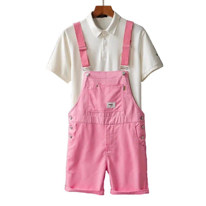 Pretty in Pink Short Overalls for Crossdressers & Femboys