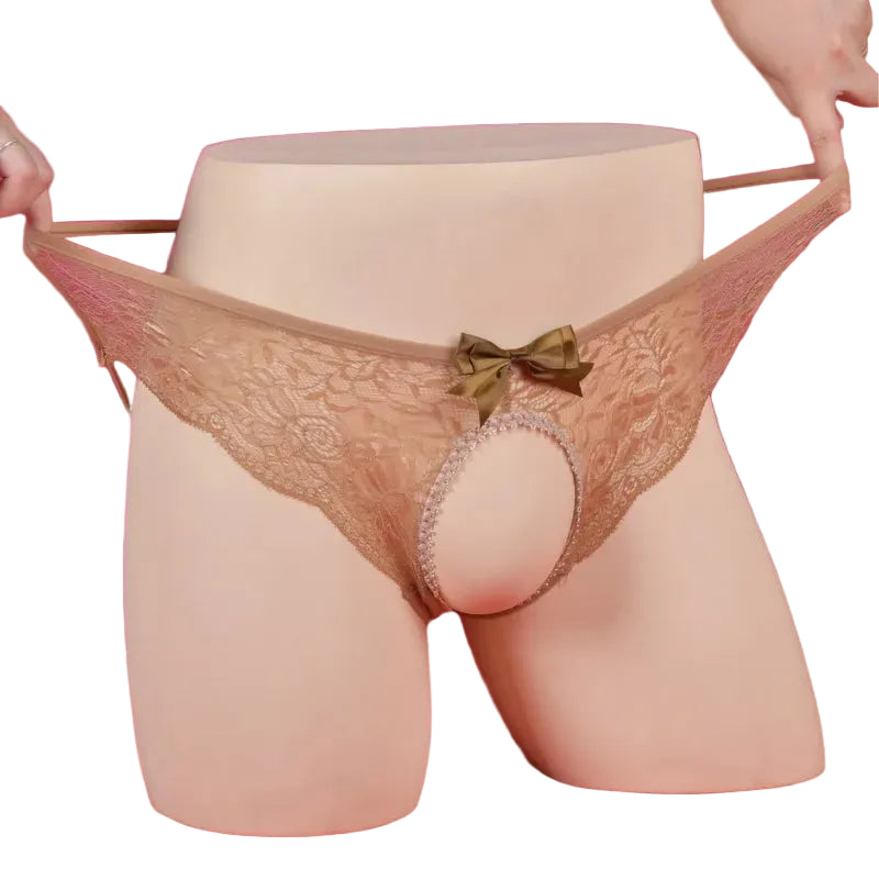 Sweet Allure Open-Crotch Floral Lace Panties