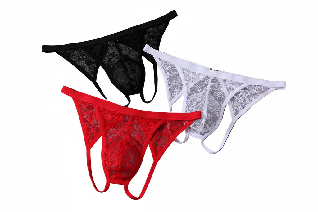 Lace Sissy Pouch Jockstrap — Femboy & Crossdresser Butt Cut-Out Lingerie