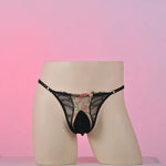 Load image into Gallery viewer, "Sissy Rynlee" Lace Embroidery Sheer Mesh Bikini Briefs — Feminine Crossdress Lingerie Panties
