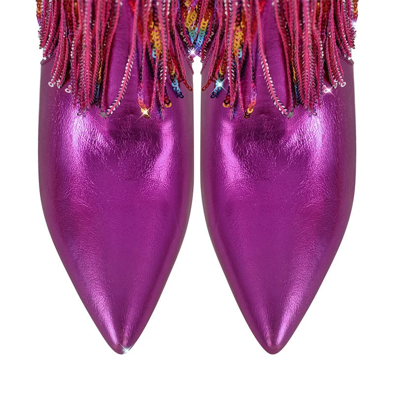 "Sissy Hailey" Sequins Ankle Boots