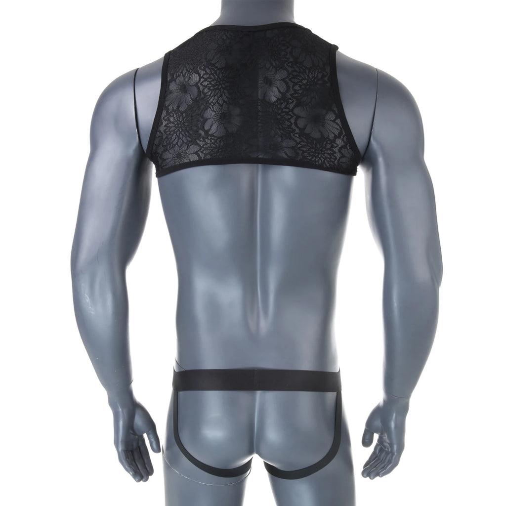 "Sissy Madelynn" Mens Sexy Floral Lace Lingerie Set