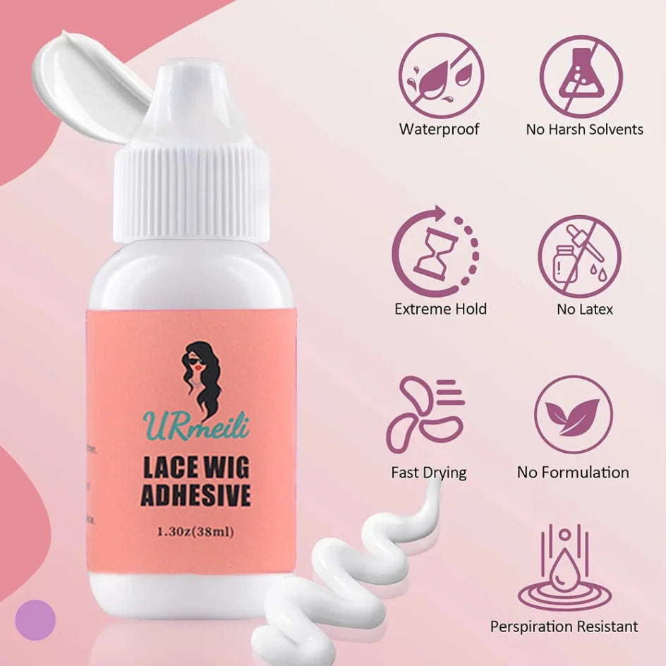 Waterproof Wig Lace Glue Set with Application Tools & Hair Wax Stick