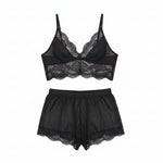Load image into Gallery viewer, "Sissy Allison" Sheer Striped Lace Lingerie Set – Bra &amp; Panties for Crossdressers
