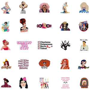 50 / 100 pcs Colorful  Drag Queen Stickers