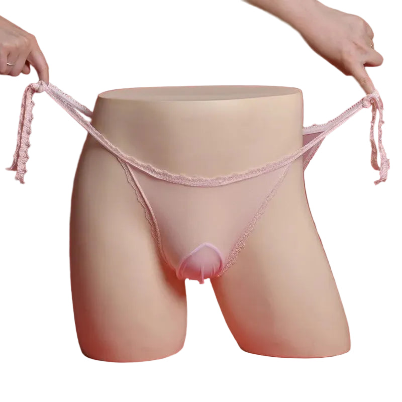 'Sissy Khalani' Sheer Lace Briefs — Shiny Pouch Underwear | Ultra-Thin Silky Lingerie