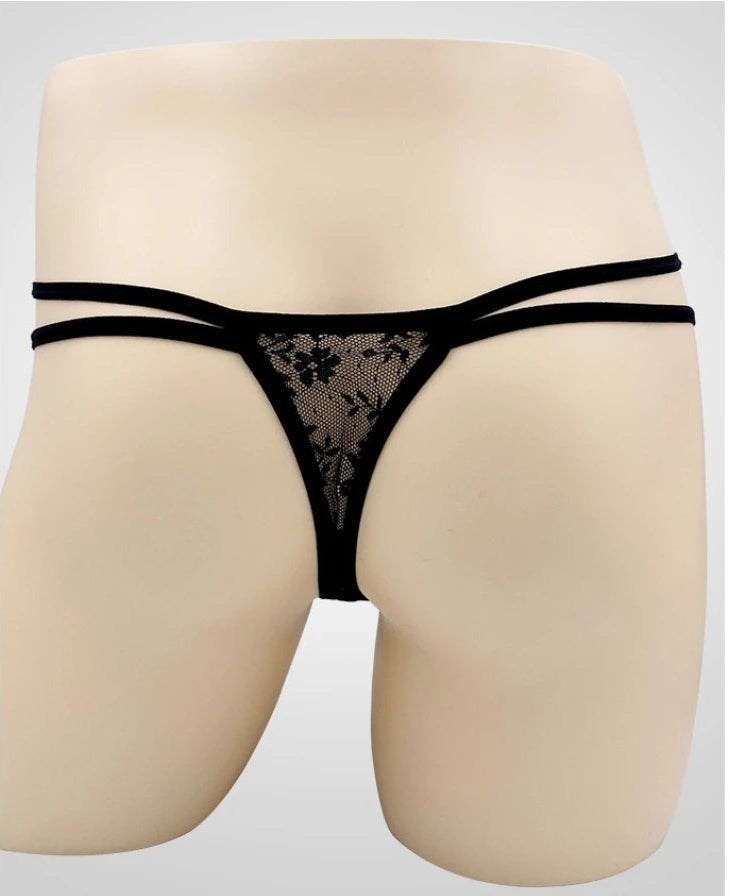 Sheer Lace Sissy Pouch Thong — Femboy & Crossdresser G-String Lingerie