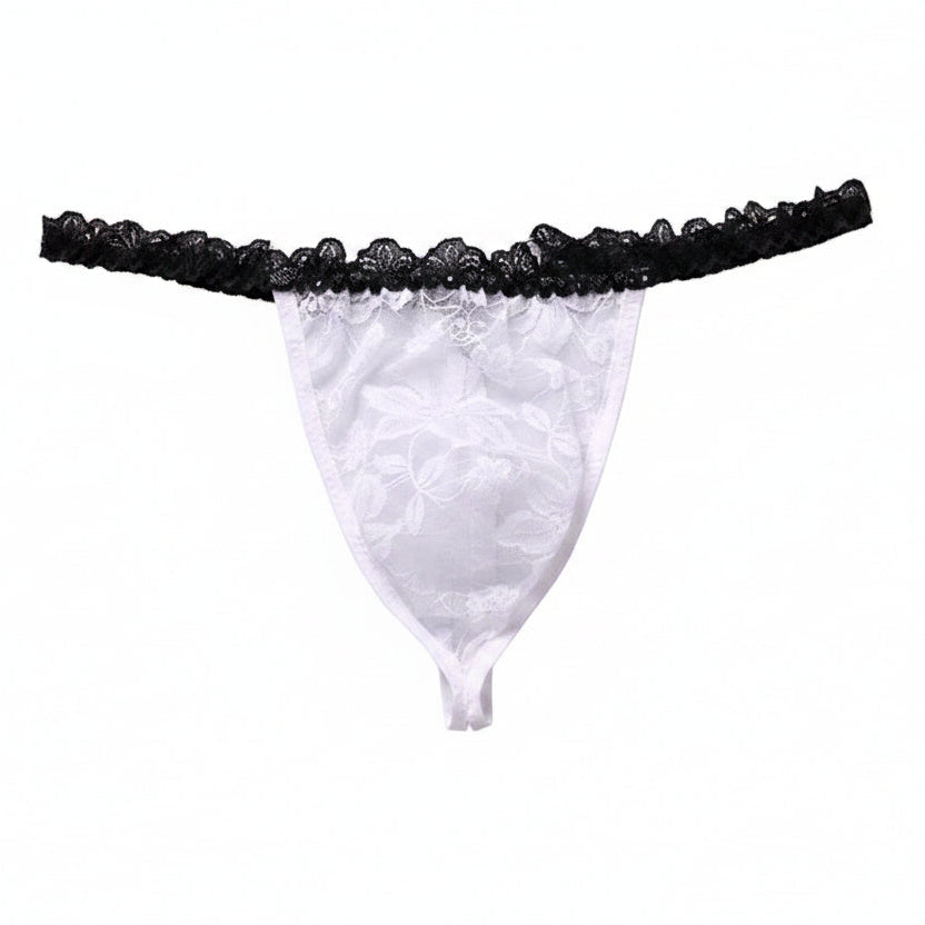 "Sissy Colbie" Floral Lace G-String Thong — Sheer Sissy Lingerie for Men