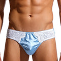 Shiny Lace Mid-Waist Briefs with Soft Pouch