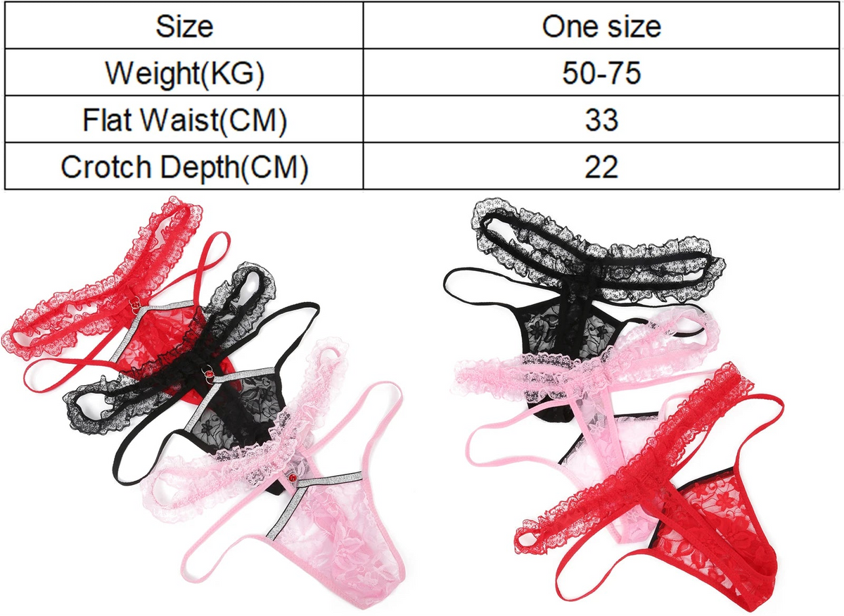 Men's Lace G-String Panties | Open-Crotch Thong for Sissy & Crossdressers