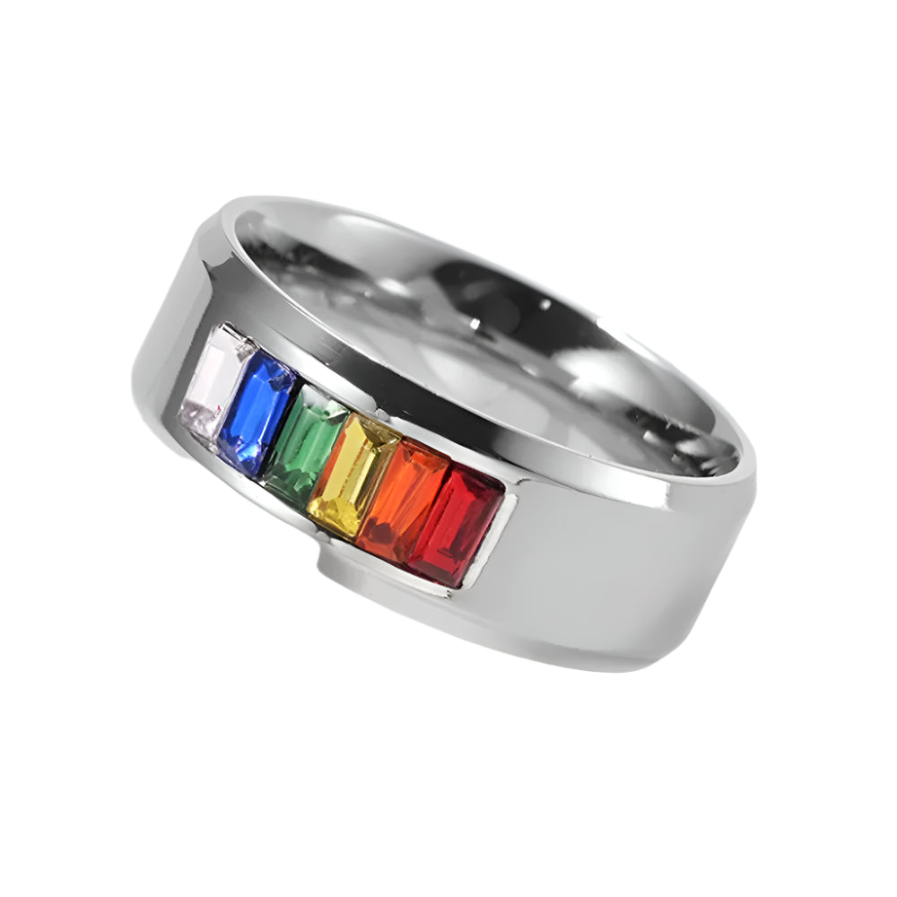 Rainbow Pride Stainless Steel Ring