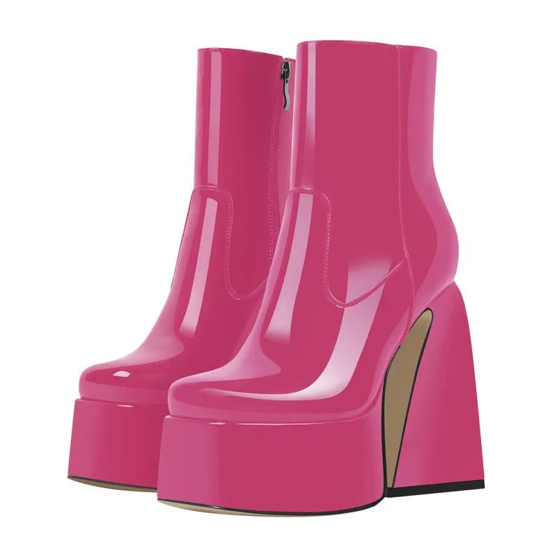 "Sissy Autumn" Square Toe Ankle Boots