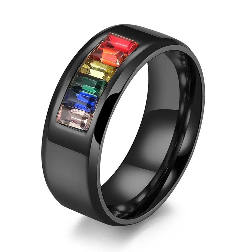 Rainbow Pride Stainless Steel Ring
