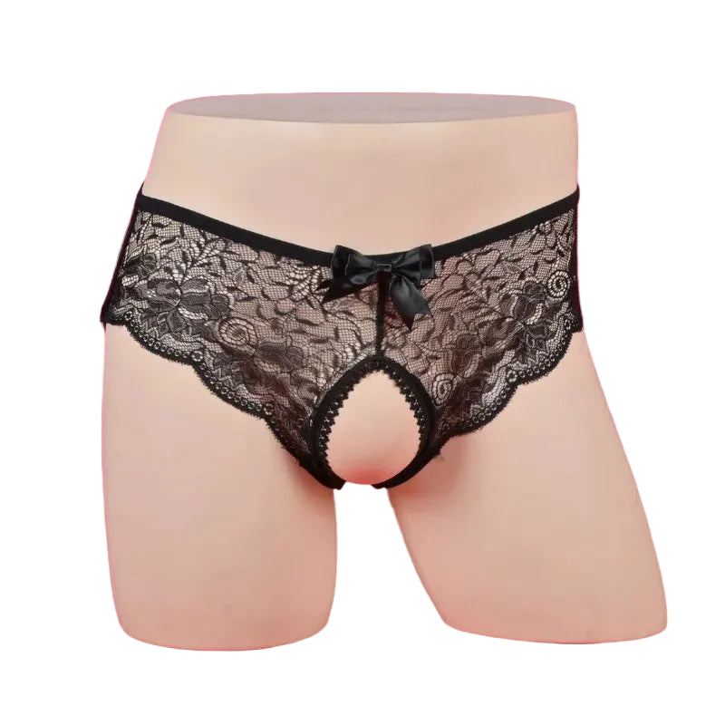 Sweet Allure Open-Crotch Floral Lace Panties