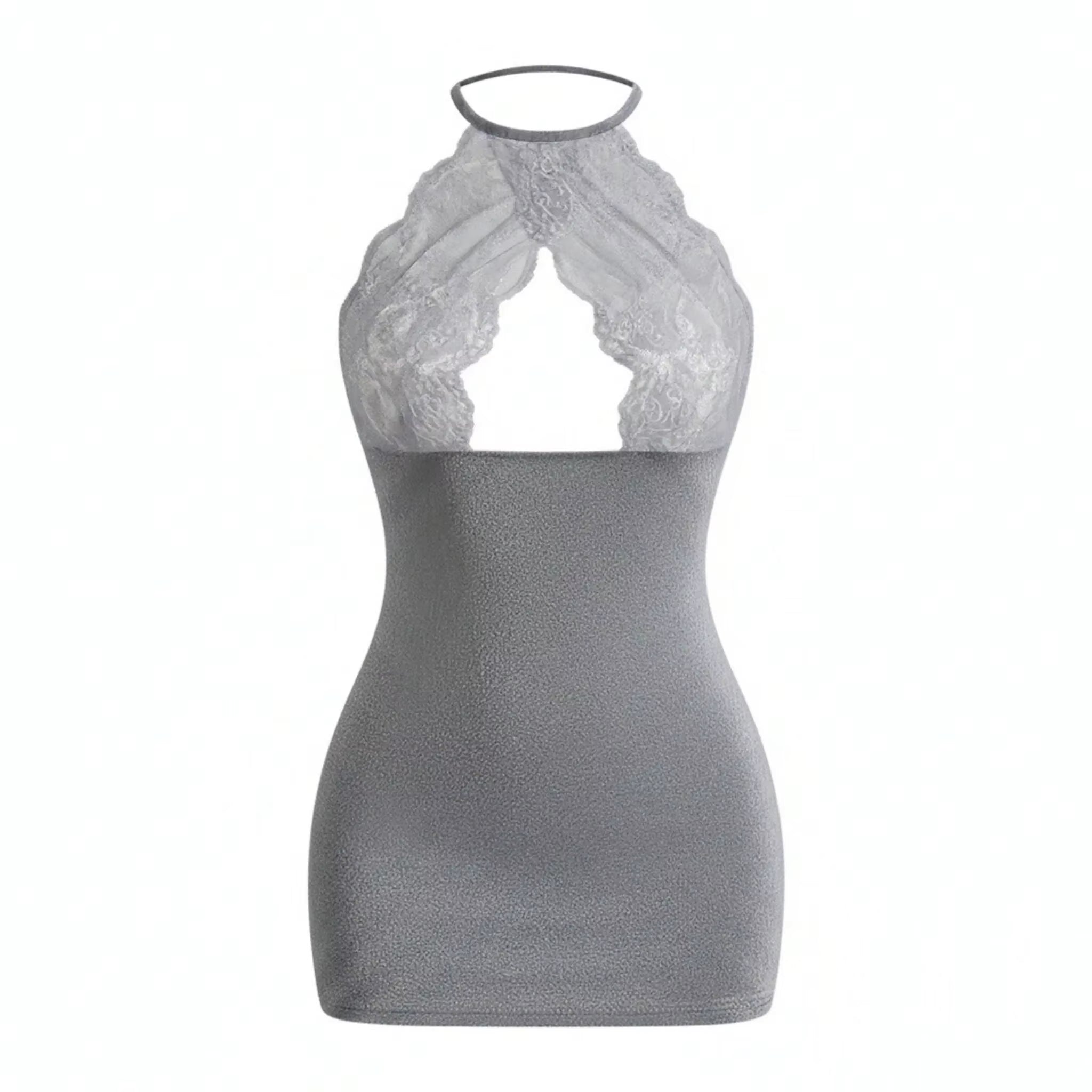 "Callie" Lace Halter Bodycon Mini Dress — Crossdresser & Femboy Lingerie