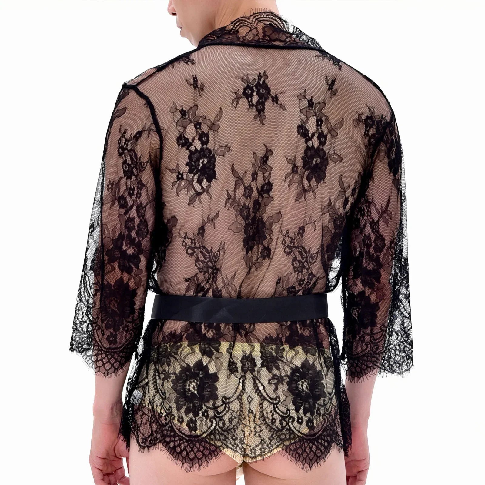"Sissy Izabella" Men Sheer Nightwear Robe