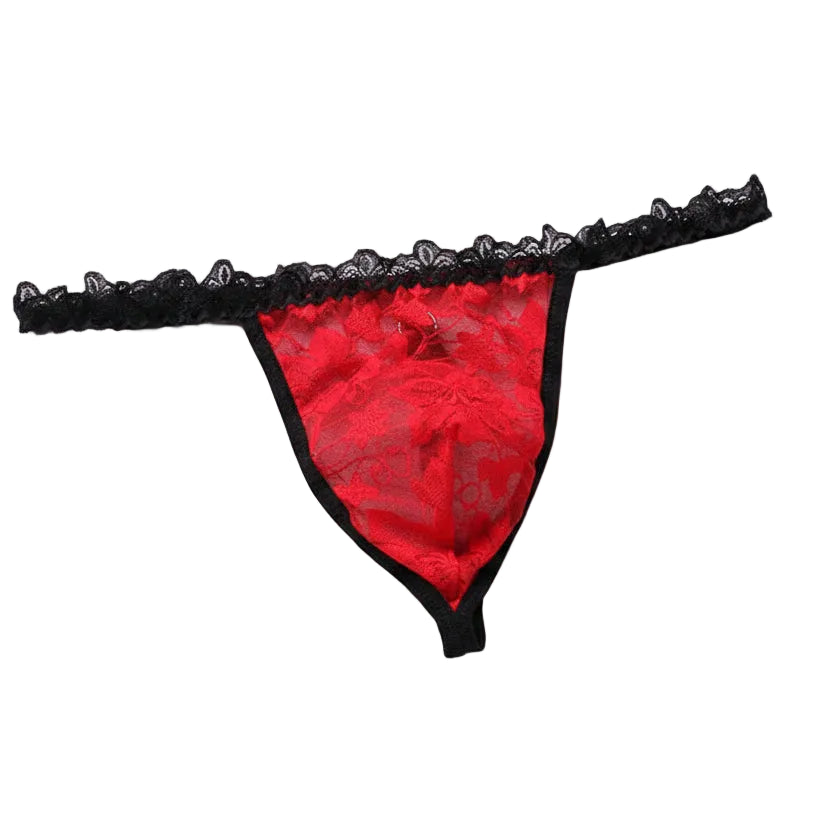 "Sissy Colbie" Floral Lace G-String Thong — Sheer Sissy Lingerie for Men