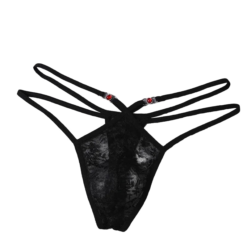 Sheer Lace Sissy Pouch Thong — Femboy & Crossdresser G-String Lingerie