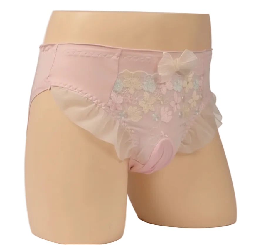 Lolita Frill Bow Sissy Panties – Maid Cosplay Briefs for Femboys & Crossdressers