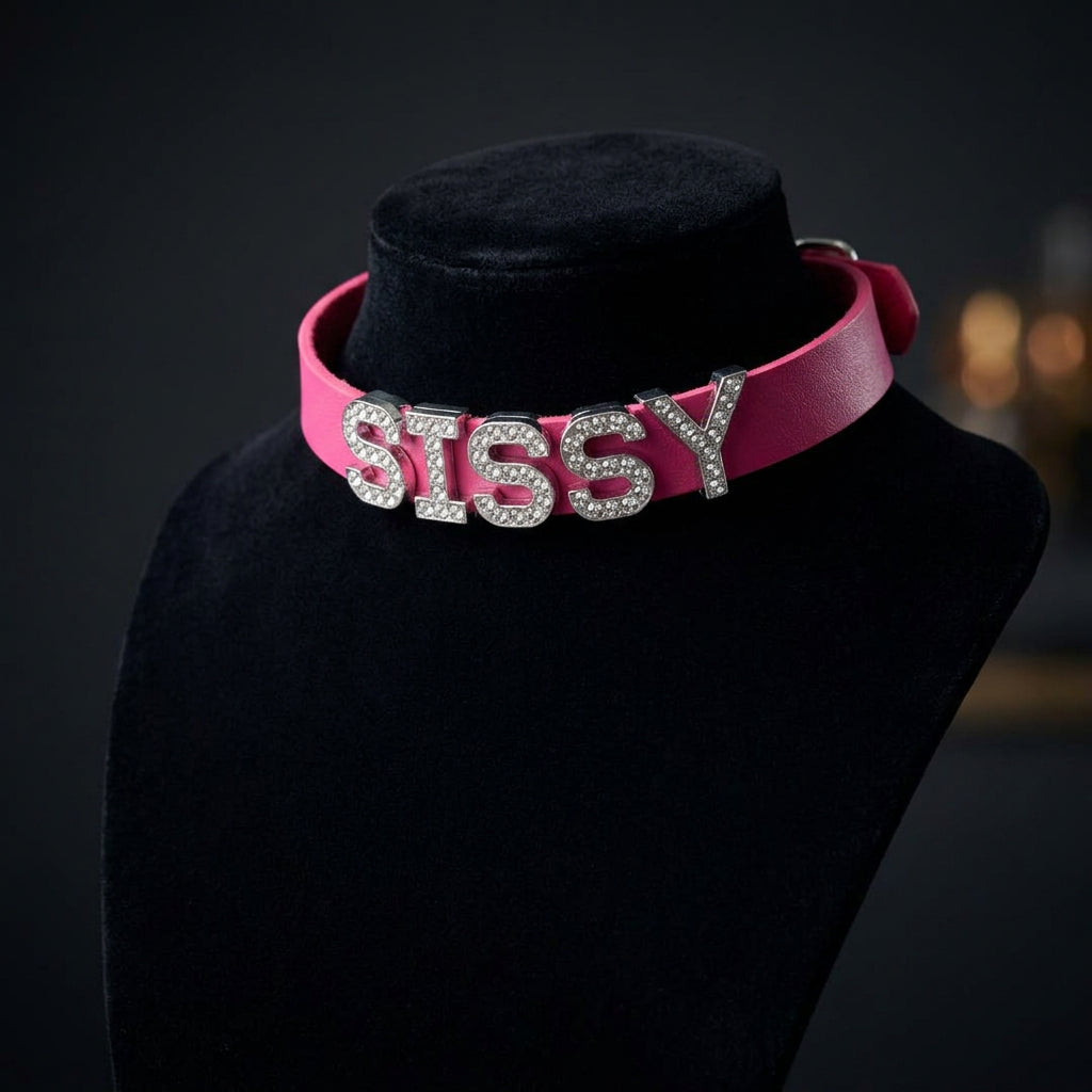 Sissy Elle Rhinestone Choker Collar – Adjustable Statement Necklace