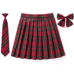 Load image into Gallery viewer, High Waist Pleated Plaid Mini Skirt Preppy Style.

