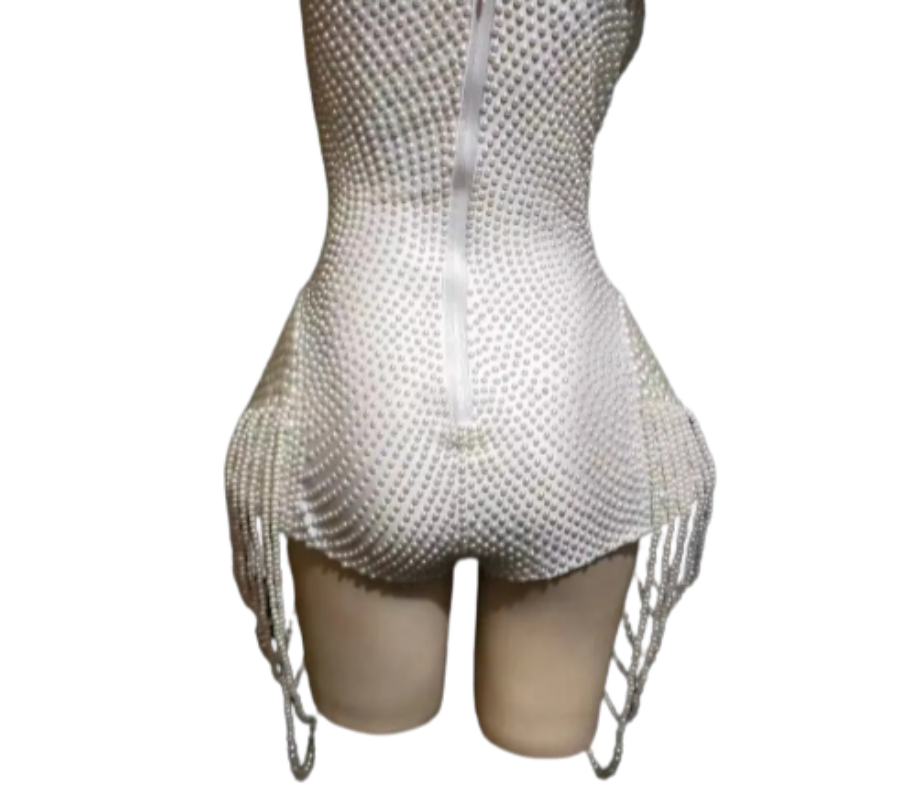 Aleena Beaded Pearls Bodysuit