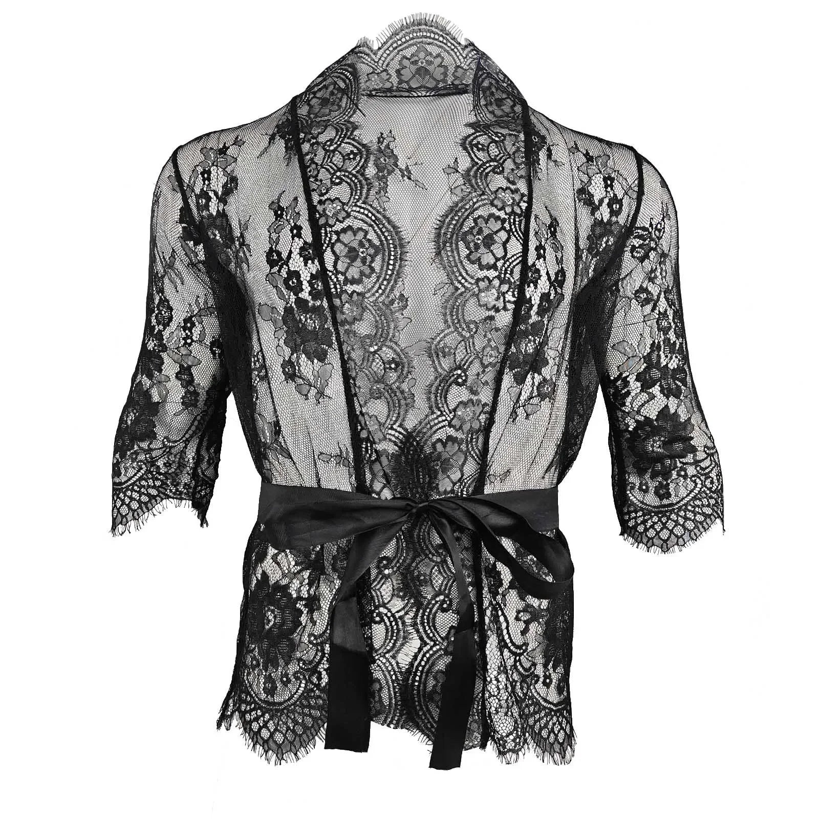"Sissy Izabella" Men Sheer Nightwear Robe