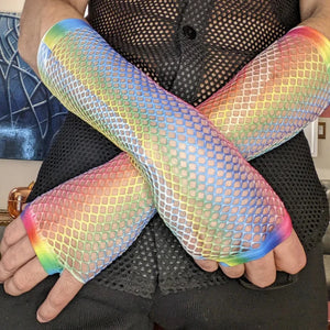 Rainbow LGBT Mesh Net  Mittens