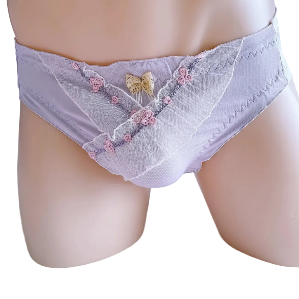 Japanese Lolita Women Panties for Men Ruffle Lace Embroidered Underwear Frilly Lingerie Briefs Gay Sissy Crossdress Nightwear
