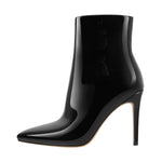 Load image into Gallery viewer, Pointed Toe Stiletto Patent Ankle Boots
