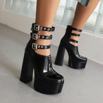 Load image into Gallery viewer, Platform Ankle Straps High Heel Boots
