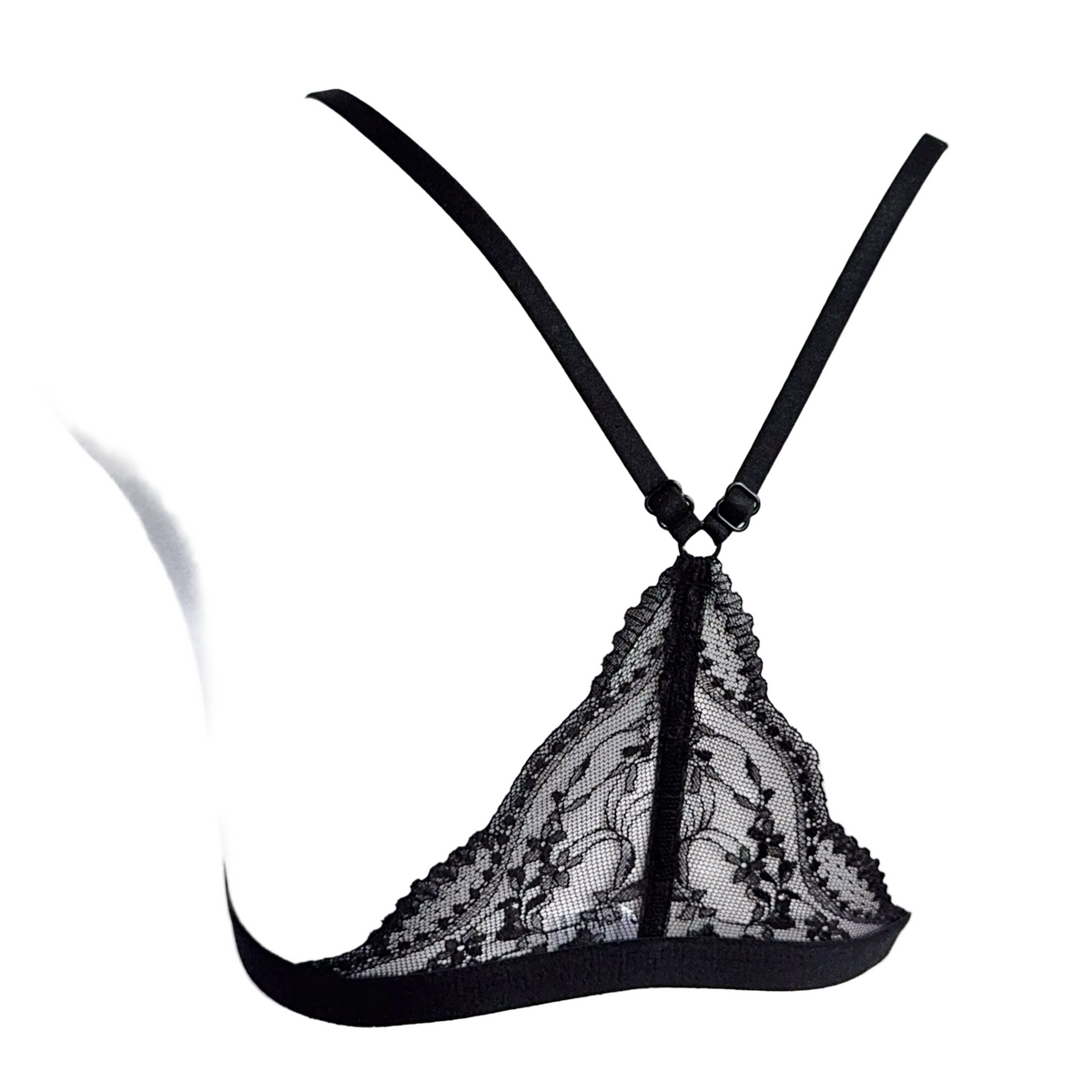 Sissy Karen Black Floral Lace Bralette | Wire-Free Lingerie