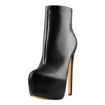 Load image into Gallery viewer, Rounded Toe Platform Stiletto High Heel Ankle Boots
