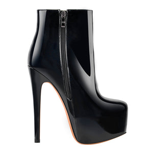 Platform Side Zipper Stiletto Ankle Boots