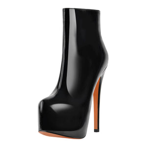 Platform Side Zipper Stiletto Ankle Boots