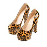 Load image into Gallery viewer, Platform Round Toe Pumps Chunky Heels Pumps
