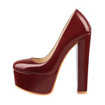 Load image into Gallery viewer, Platform Round Toe Pumps Chunky Heels Pumps
