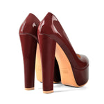 Load image into Gallery viewer, Platform Round Toe Pumps Chunky Heels Pumps
