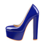 Load image into Gallery viewer, Platform Round Toe Pumps Chunky Heels Pumps
